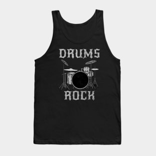 Drums Rock, Drummer Drum Teacher Heavy Rock Musician Tank Top